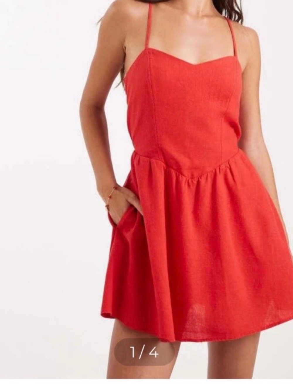 Hollister Bright Red Spaghetti-Strap Mini Dress
